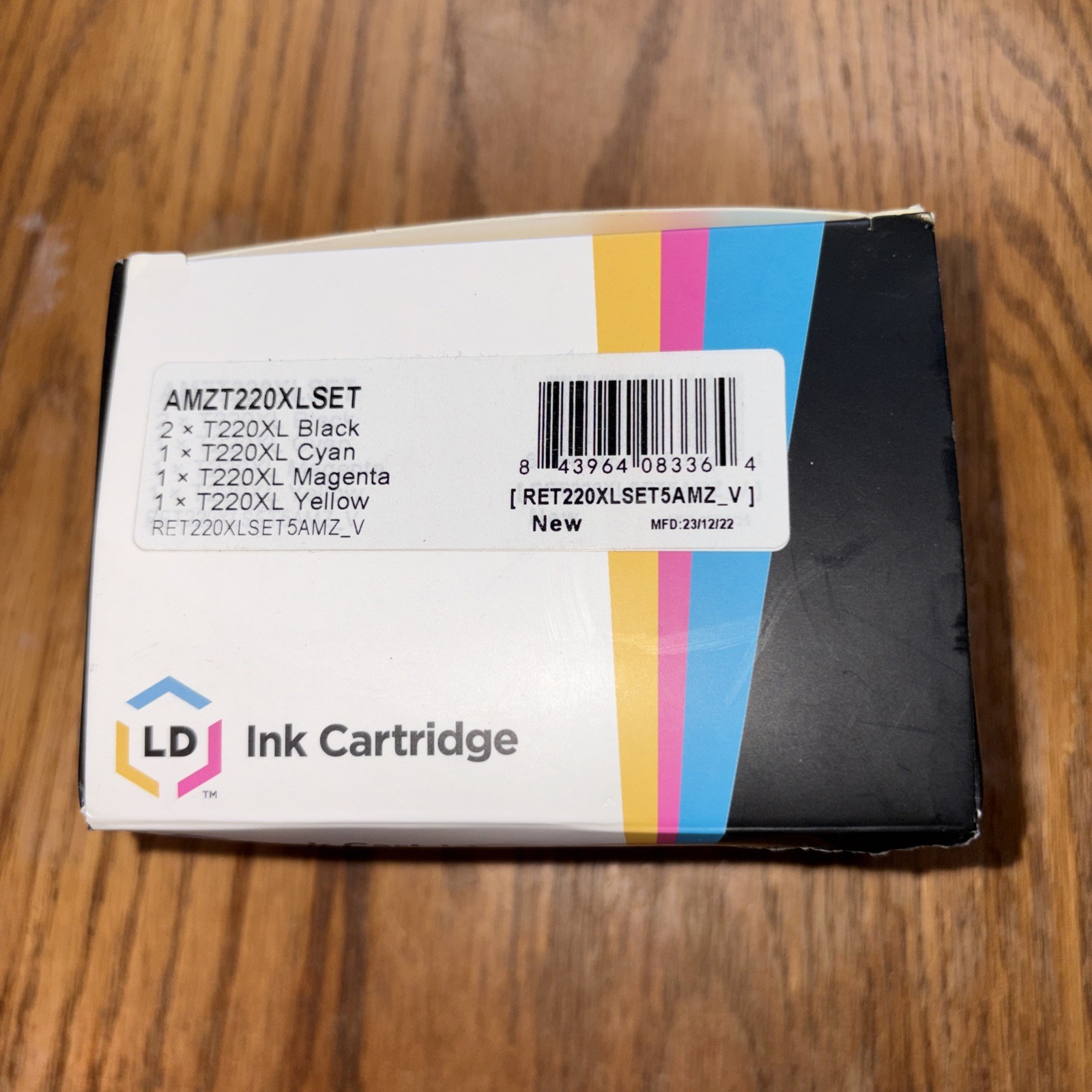 LD 5pk for Epson 220 XL T220XL Ink Cartridges. 2 Black, 1 Cyan, Magenta, Yellow