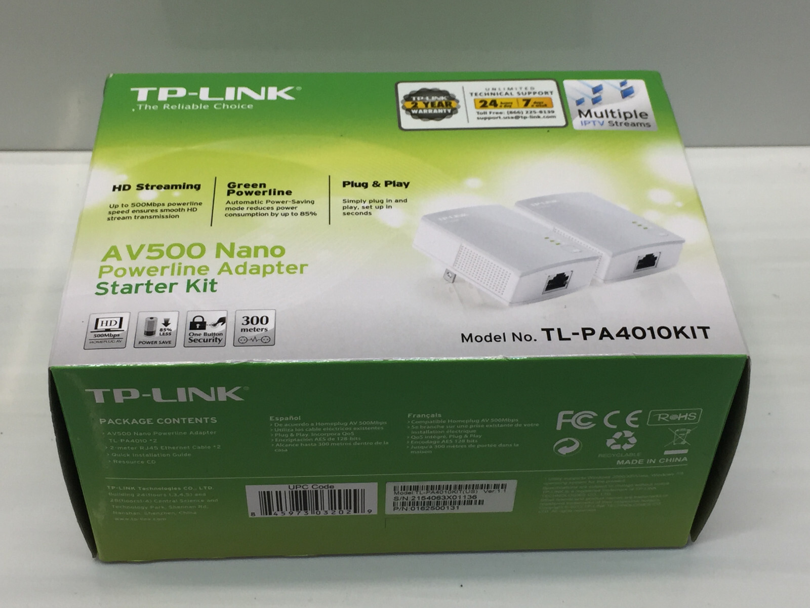 TP-Link AV600 Powerline Starter Kit - White