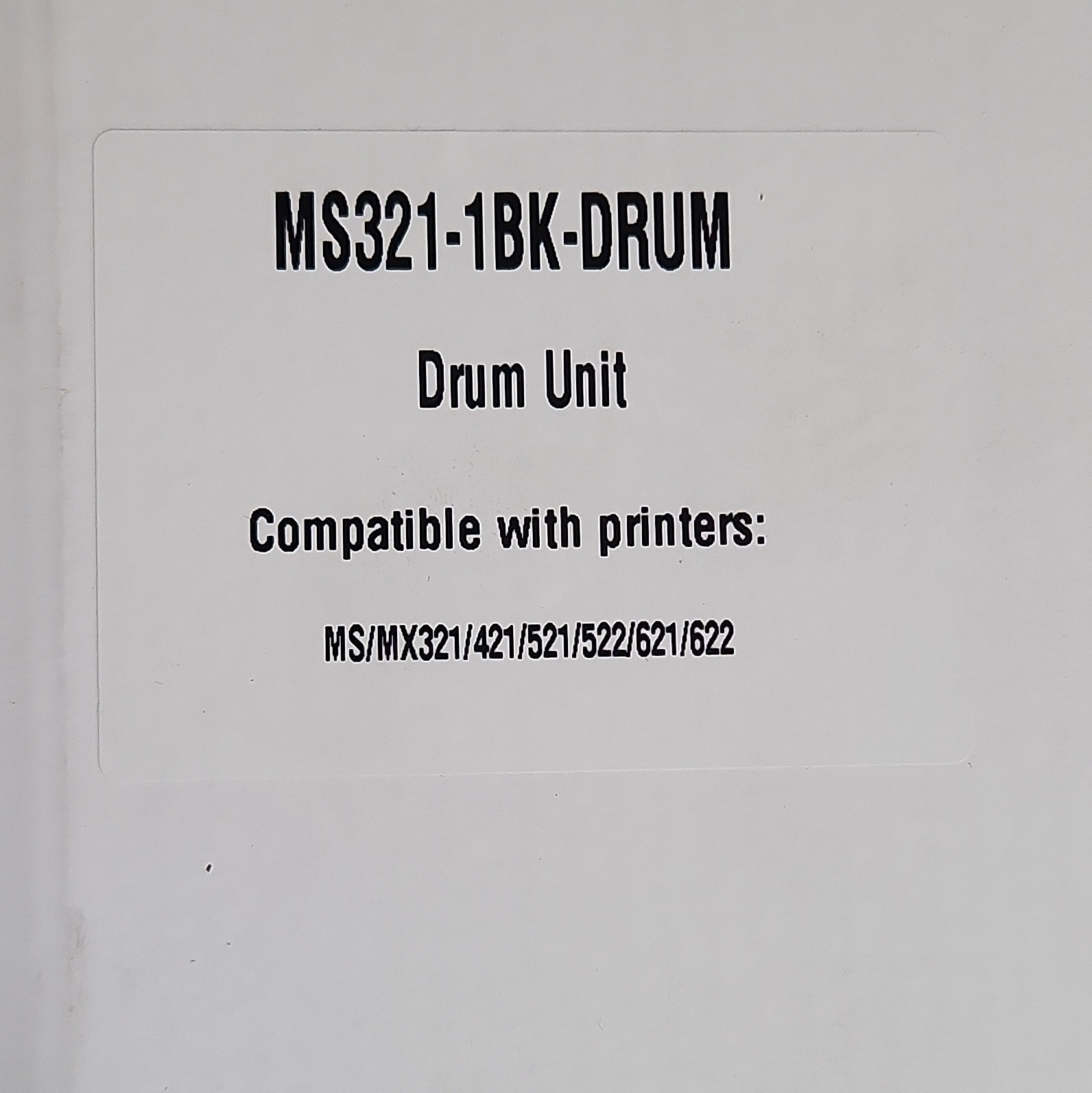 Drum Unit MS321-1BK-DRUM for Lexmark MS/MX Series MS321/MS421/MS521/MS522