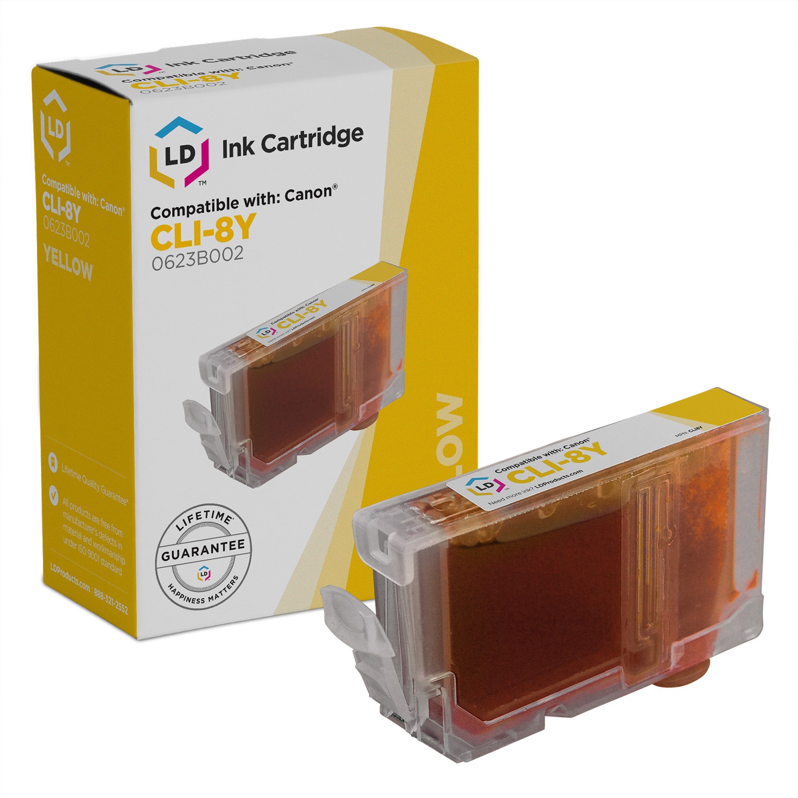 Ink Cartridge Replacement for Canon CLI8Y 0623B002 (1-Yellow)