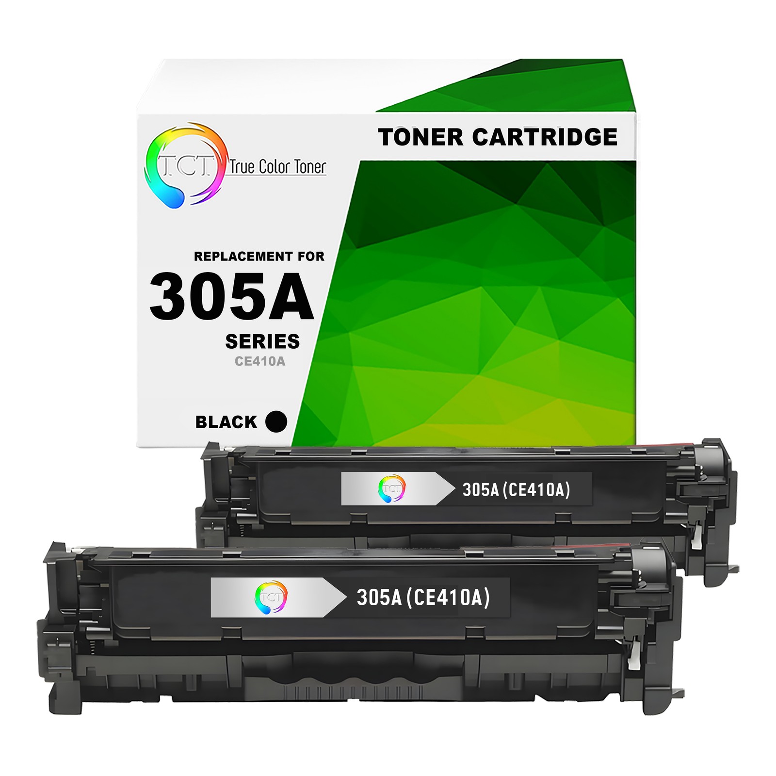 TCT 2 Black CE410A 305A Toner Cartridges For HP Color LaserJet Pro 300 400 M375