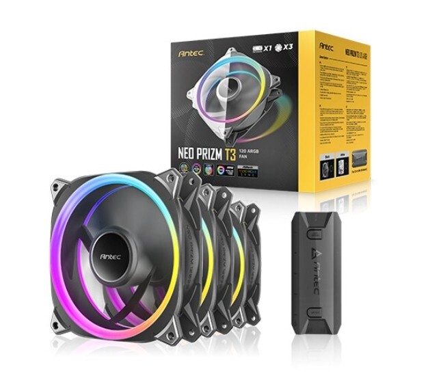 Antec Neo PRIZM T3 120 PWM ARGB  with controller 3 pcs fan -EXPRESS SHIP