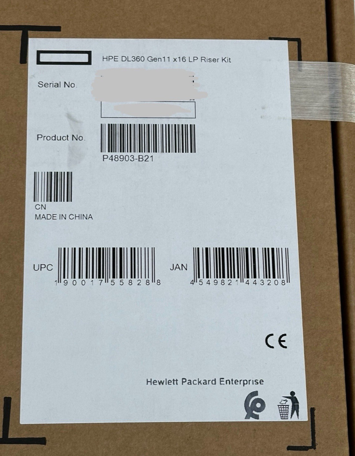 HPE P48903-B21 ProLiant DL360 Gen11 Gen12 Low Profile Riser Kit x16 LP