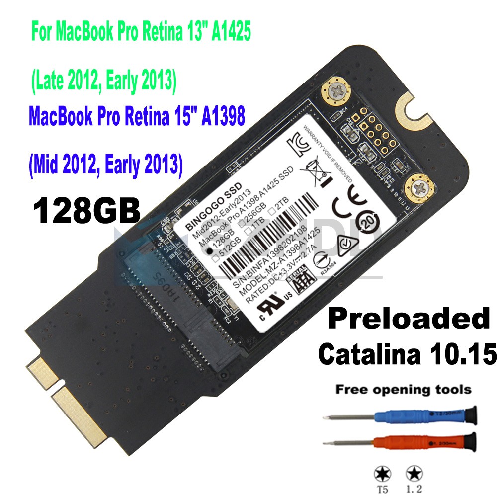128GB 256GB 512GGB 1TB 2TB SSD for Mid 2012 Early 2013 MacBook Pro A1425 A1398