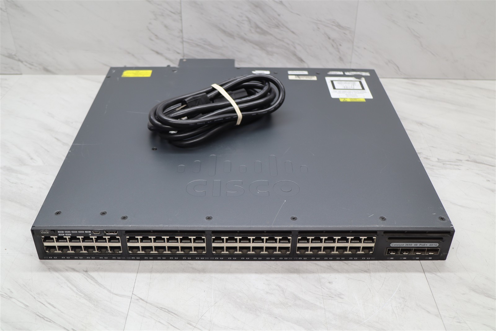 Cisco WS-C3650-48FS-E 48-Port Gigabit PoE+ Network Switch w/ 1025W PSU