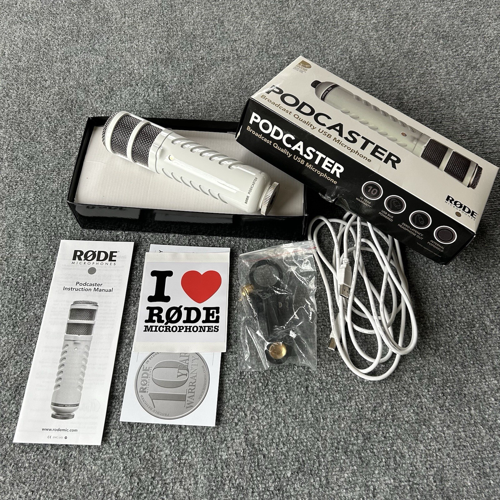 Rode Podcaster Microphone Broadcast Quality Cardioid Dynamic USB for Computers