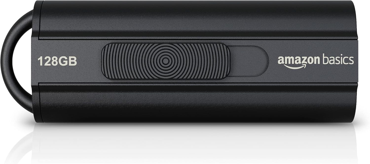 Amazon Basics 128GB Ultra Fast USB 3.1 Flash Drive Black High-Speed LS21USB128G1