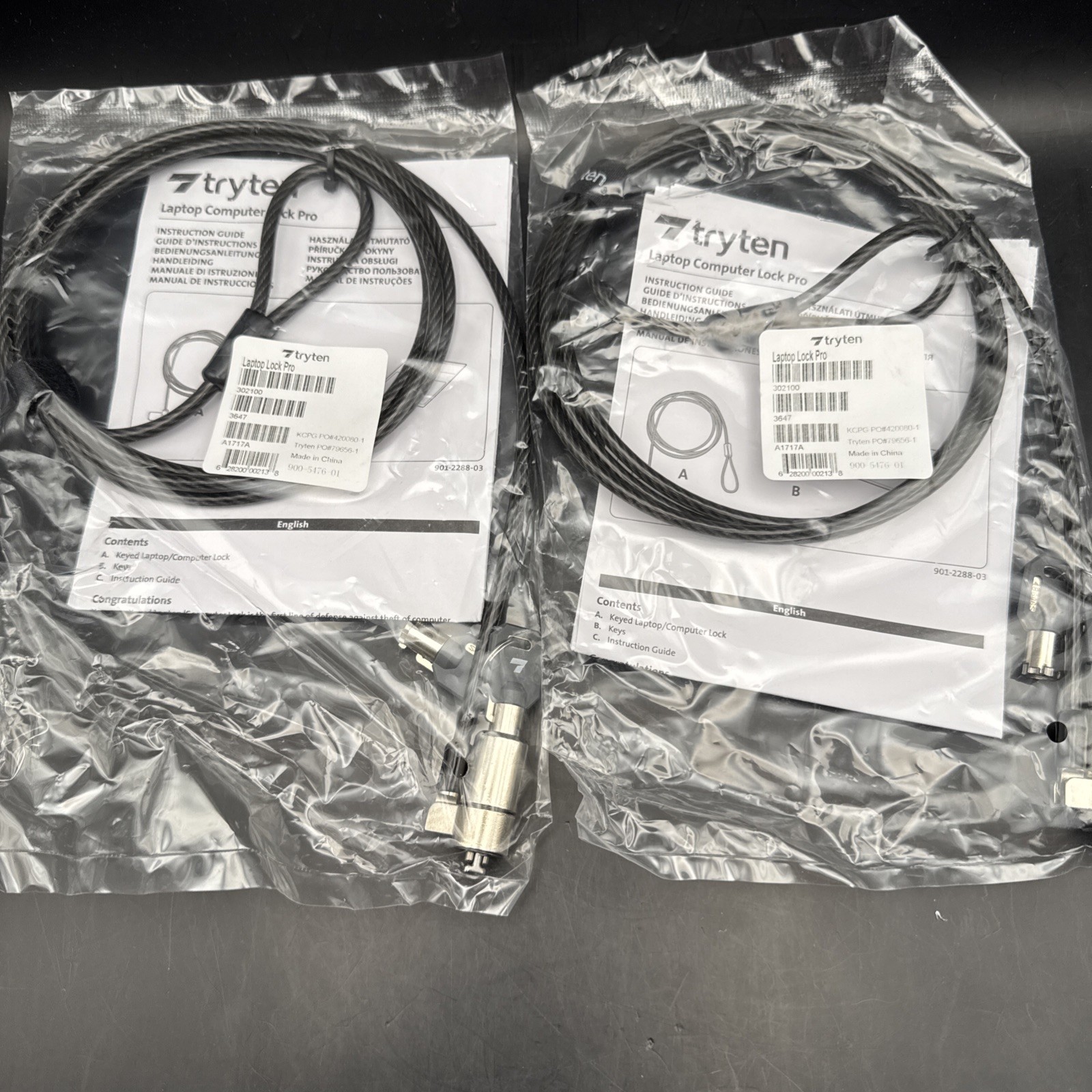 Lot Of 2 Tryten Keyed Computer & Laptop Lock Pro New Factory Sealed Packaging