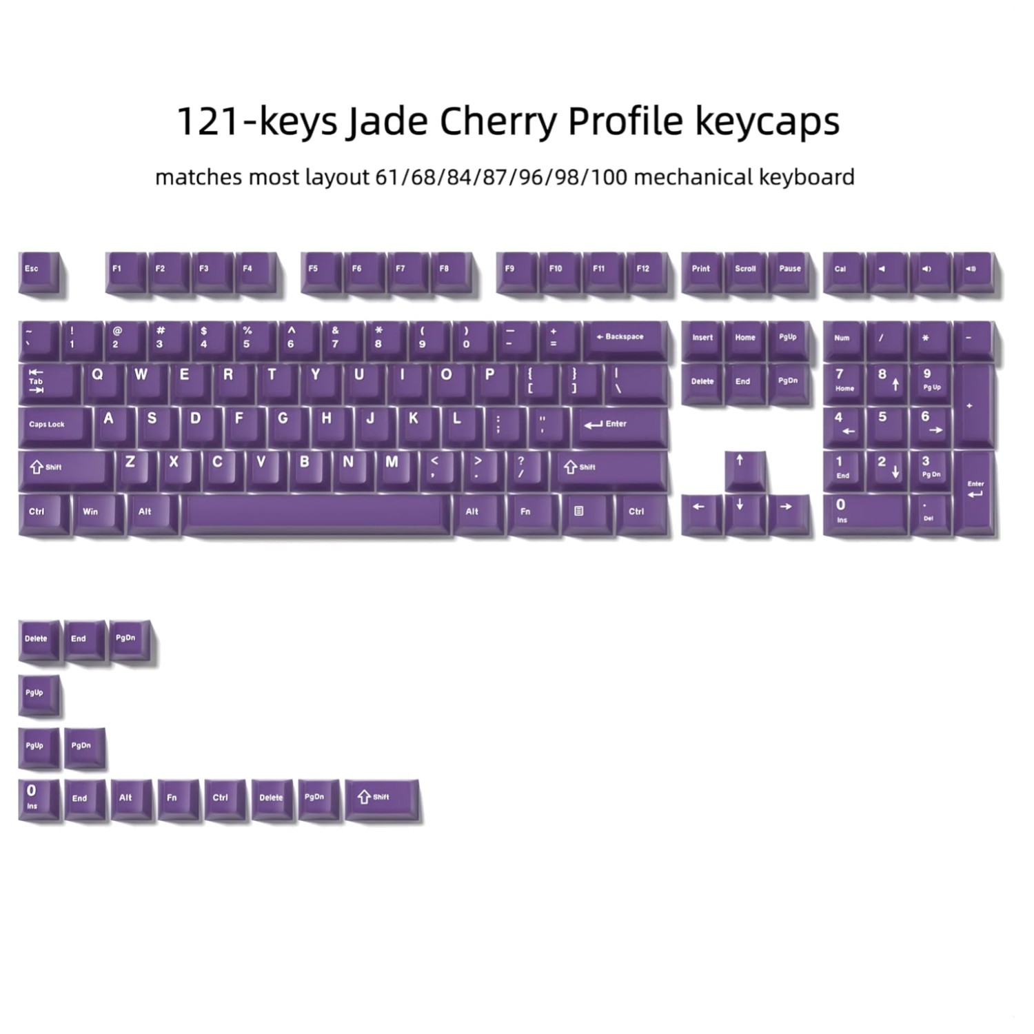 Purple Jade Keycaps for 60%-100% Mechanical Keyboard