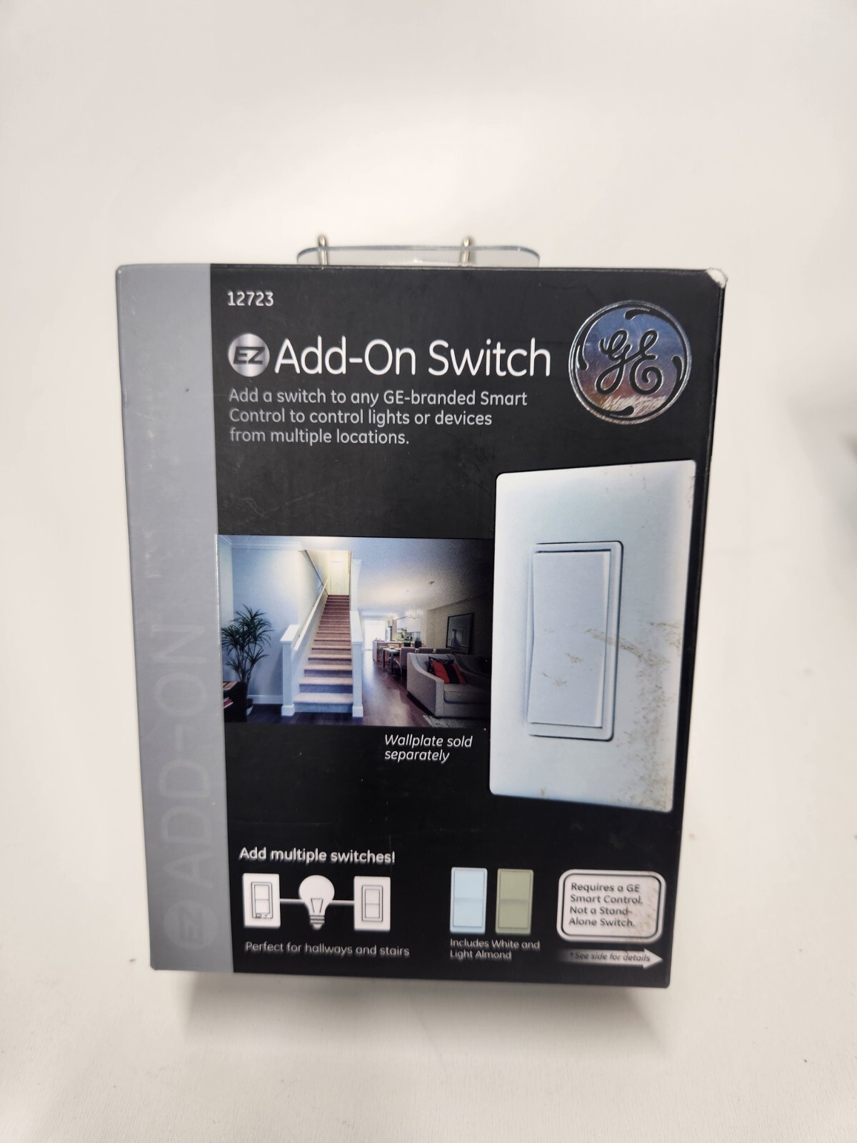 GE EZ Add-On White and Light Almond Smart Rocker Light 15-Amp 3-Way