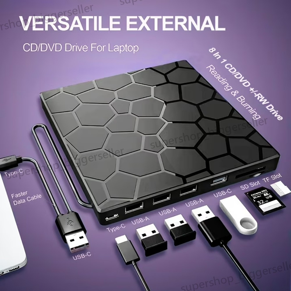 USB 3.0 Slim External CD DVD Drive Disc Player Burner Writer For Laptop PC Mac