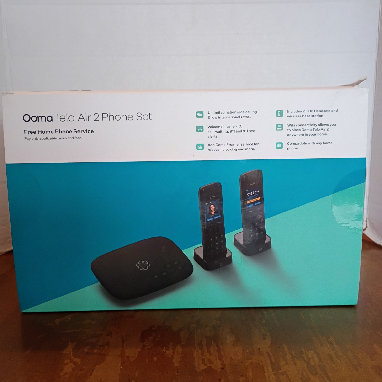 Ooma Telo Air 2 Phone Set Model TELOAIR22HD3 2 Handhelds 