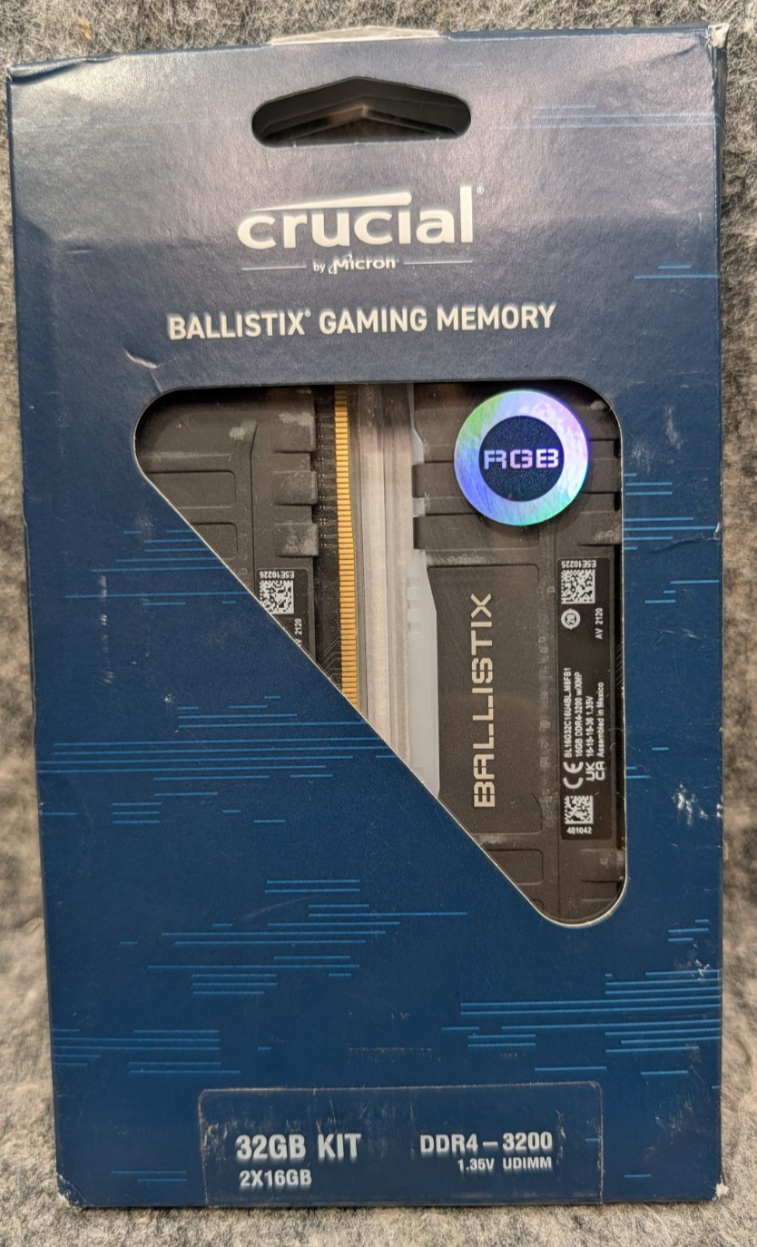 Crucial Ballistix RGB 3200 MHz DDR4 DRAM Desktop Gaming Memory Kit 32GB (16GBx2)