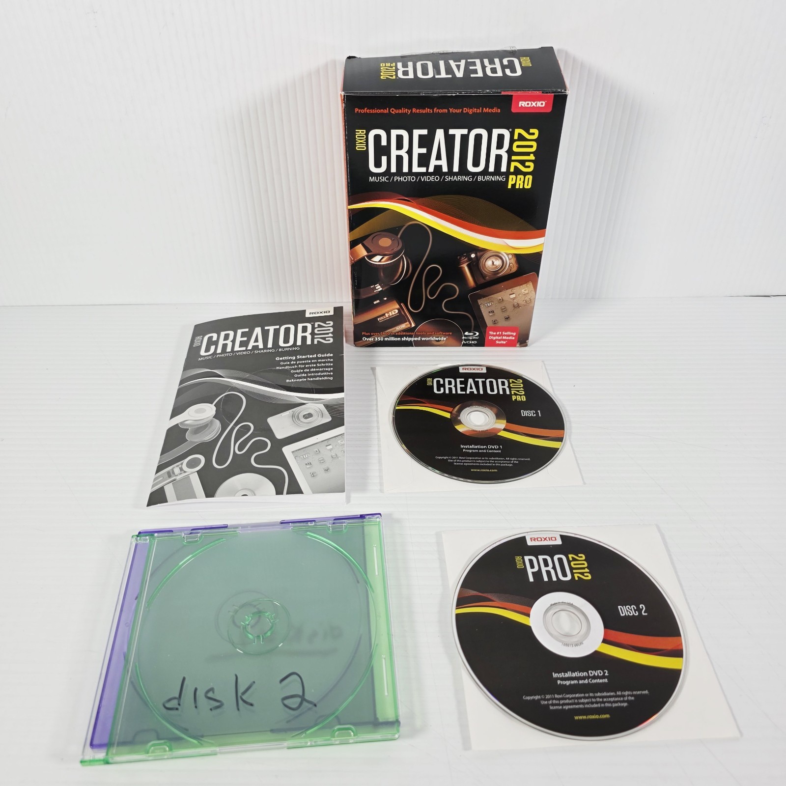 Roxio Creator 2012 Music- Photo Video Sharing Burning Software - Complete 