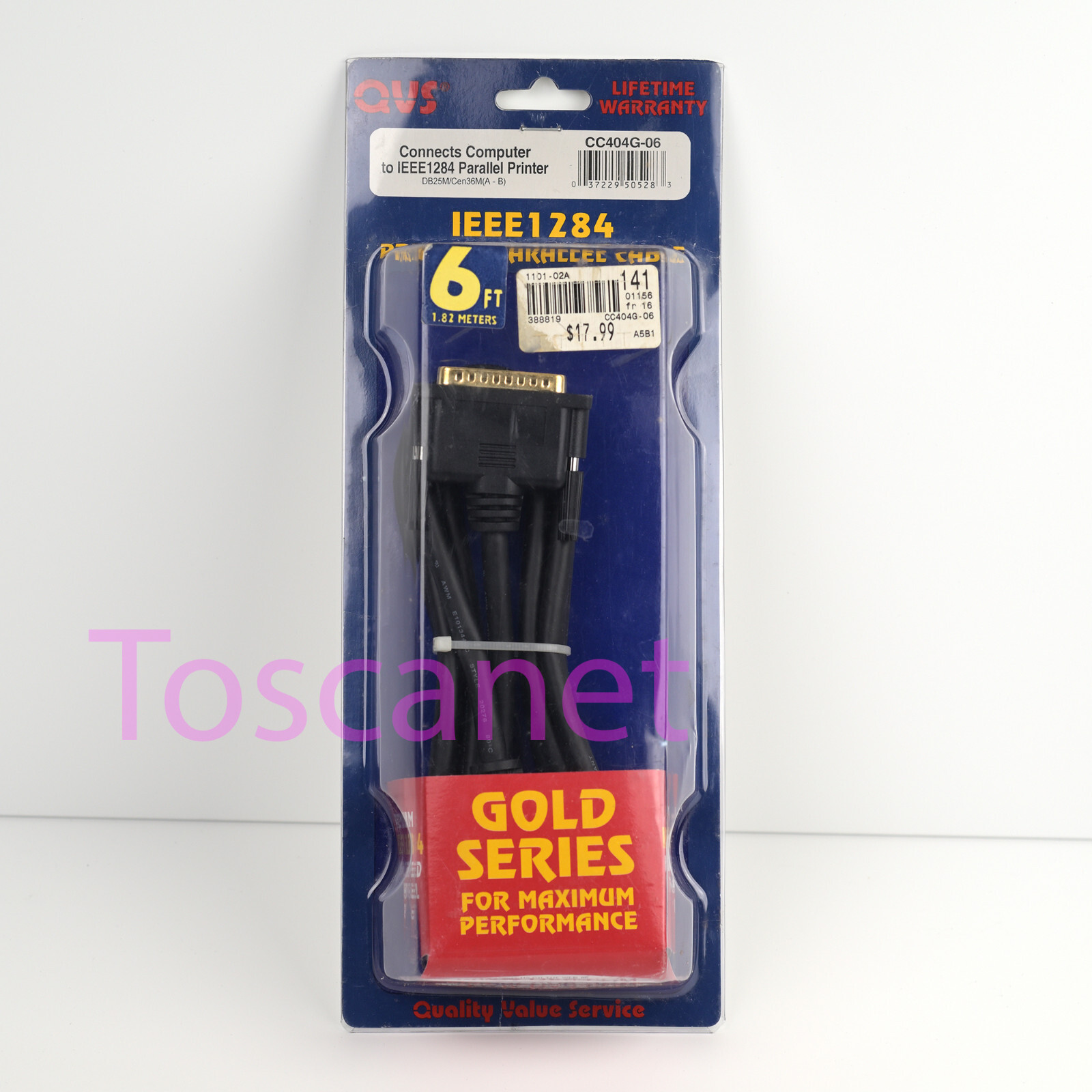 QVS Parallel Printer Cable IEEE 1284 DB25M/CN36M (A-B) 6FT Gold Series, NEW