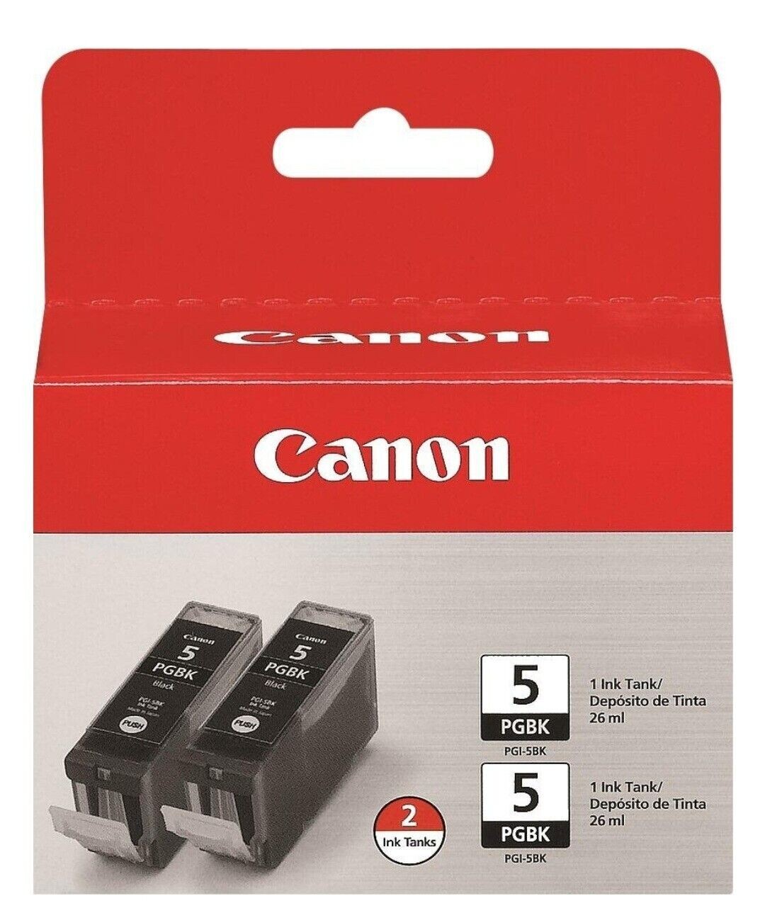 Genuine Canon PGI-5BK 5 Black (2 Pack) Ink Cartridges New Factory Sealed