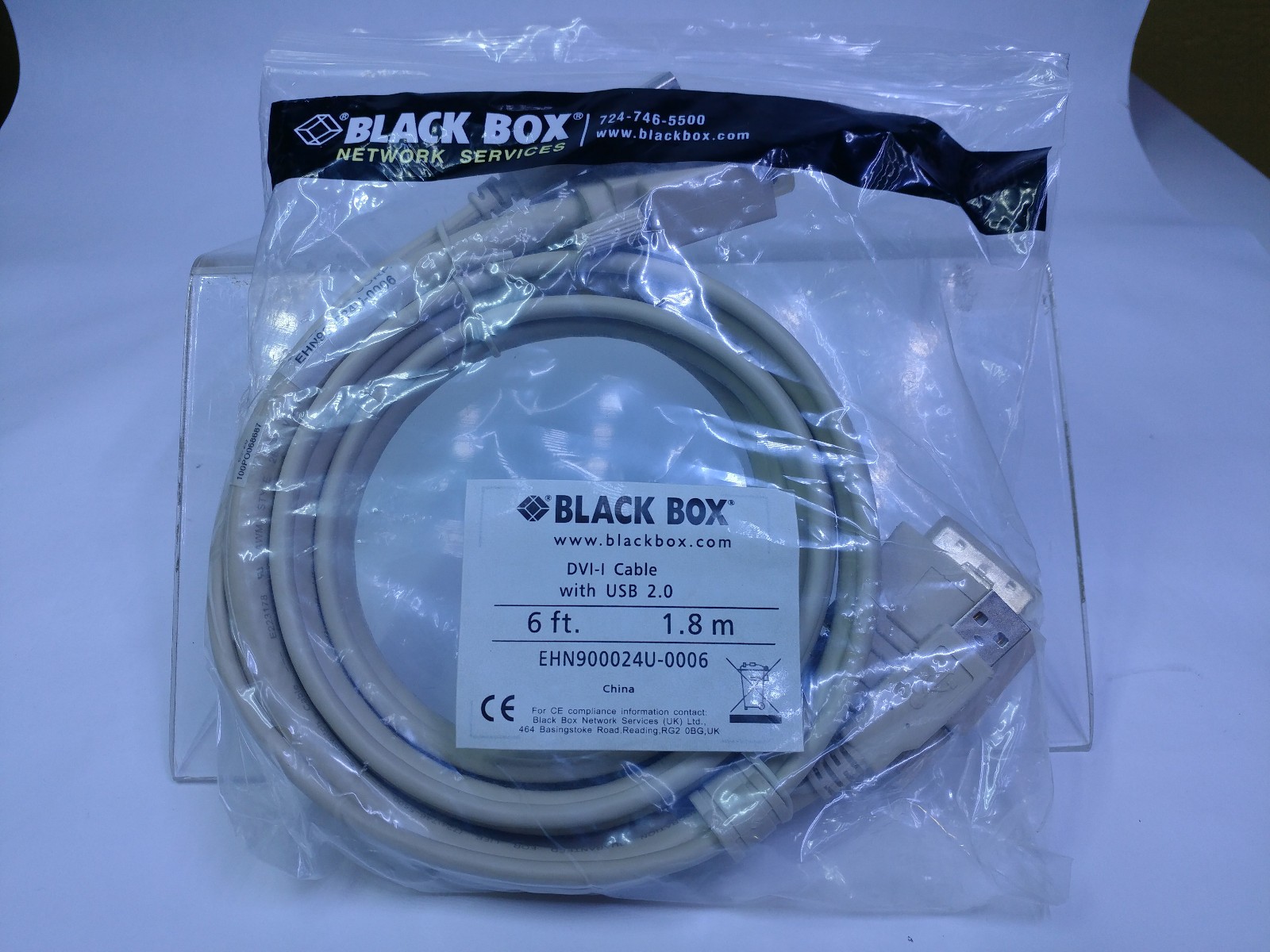 BLACK BOX CORP EHN900024U-0006 / EHN900024U0006 NEW DVI CABLE 6 FT HIGH QUALITY