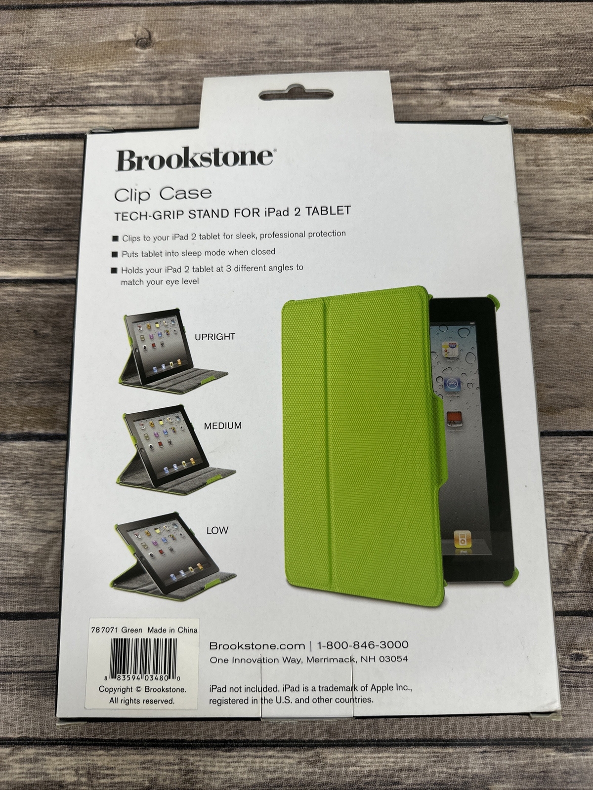 Brookstone iPad 2 Tablet Cover Clip Case Tech Grip Stand Green New