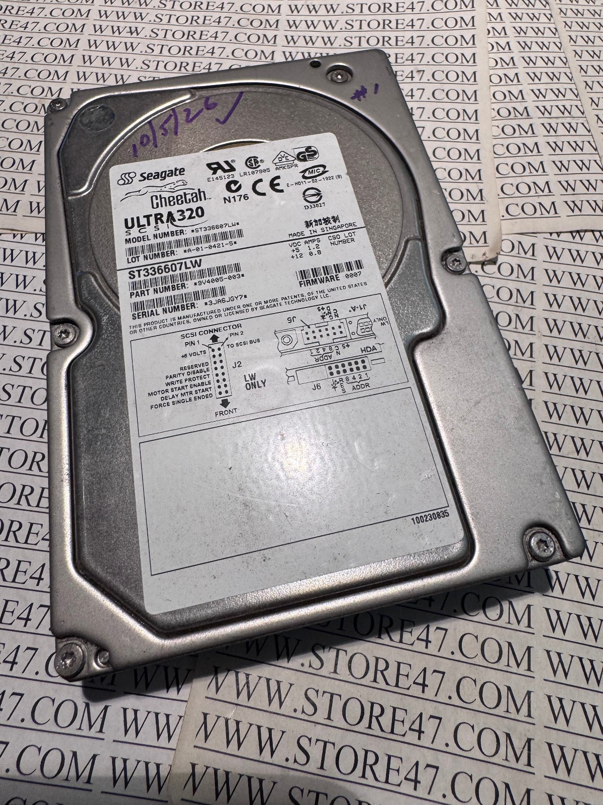 Seagate Cheetah 3.5 ST336607LW 36.4GB 68-pin SCSI 10K U320 HDD 9v4005-003 TESTED