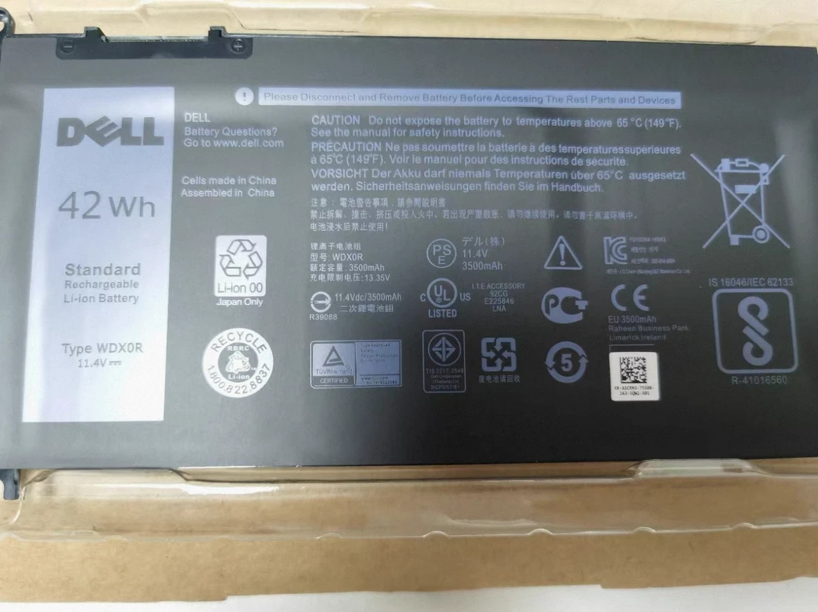 OEM Genuine WDXOR Battery For DELL Inspiron 15 5567 5568 13 5368 7368 42Wh 11.4V