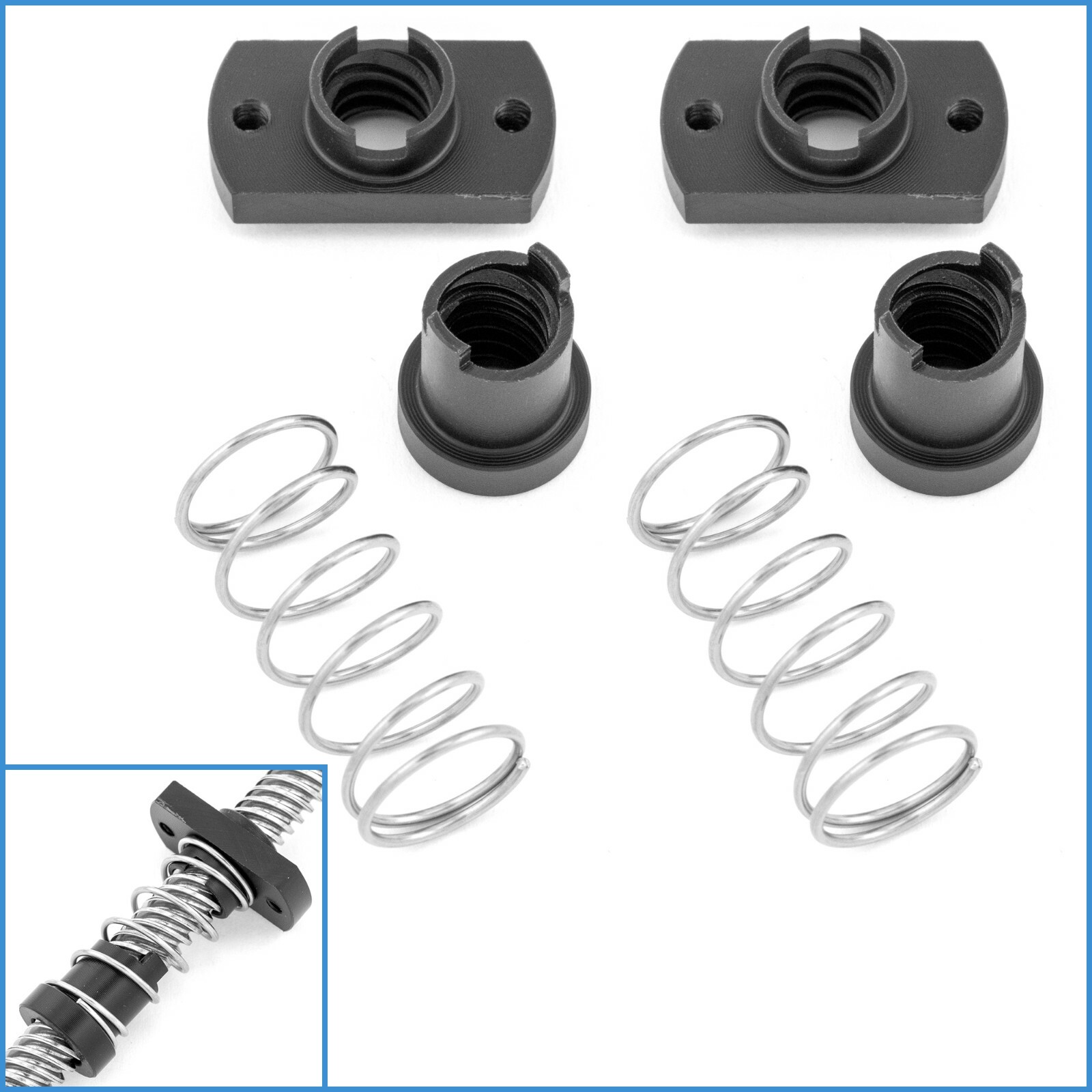 2 Set 3D Printer T8 POM 8mm Anti Backlash Lead Screw Nut ACME Rod TR8x8 Thread