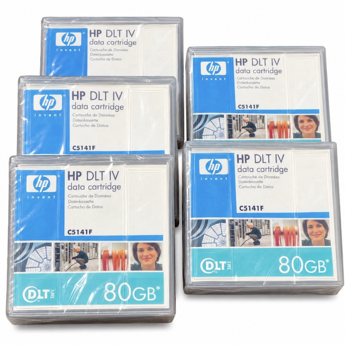 5x HP C5141F DLT IV data cartridge 80GB - NEW