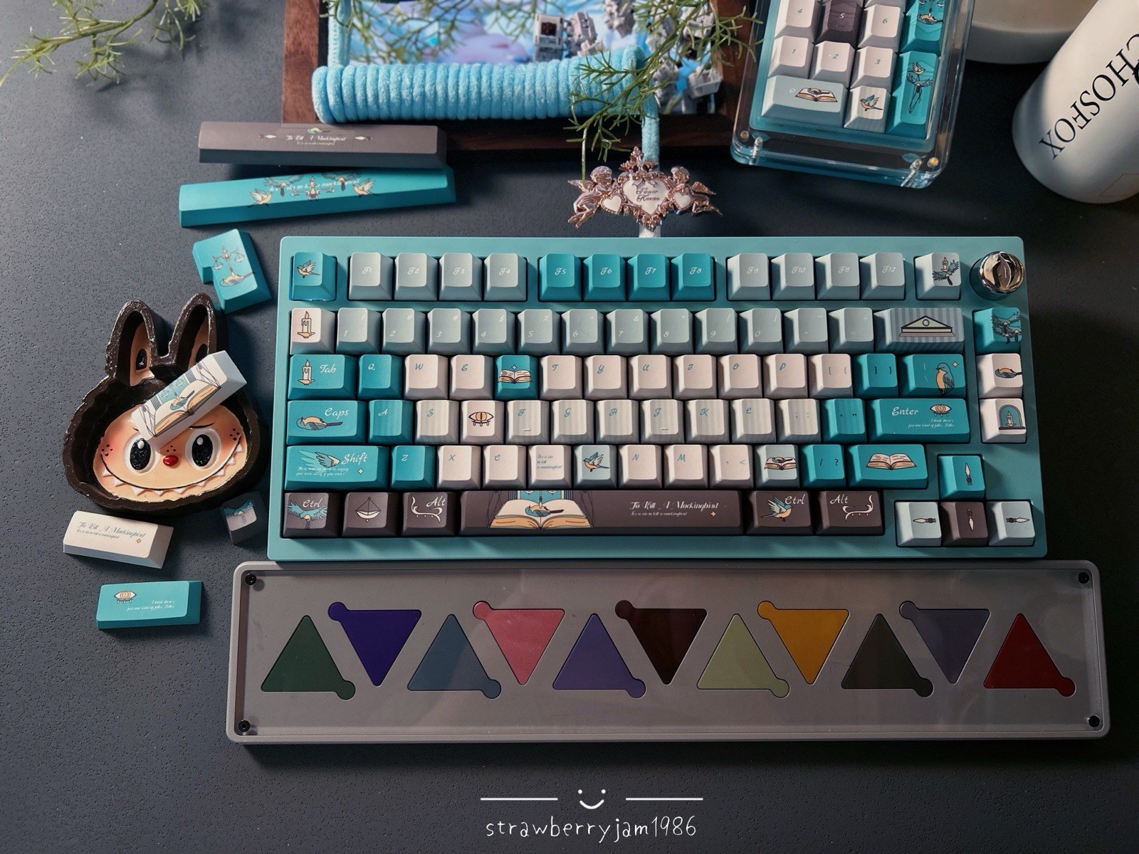 Prebuilt Customized Mechanical Keyboard  QK75 Lake Blue SET(no pad no Wristrest)