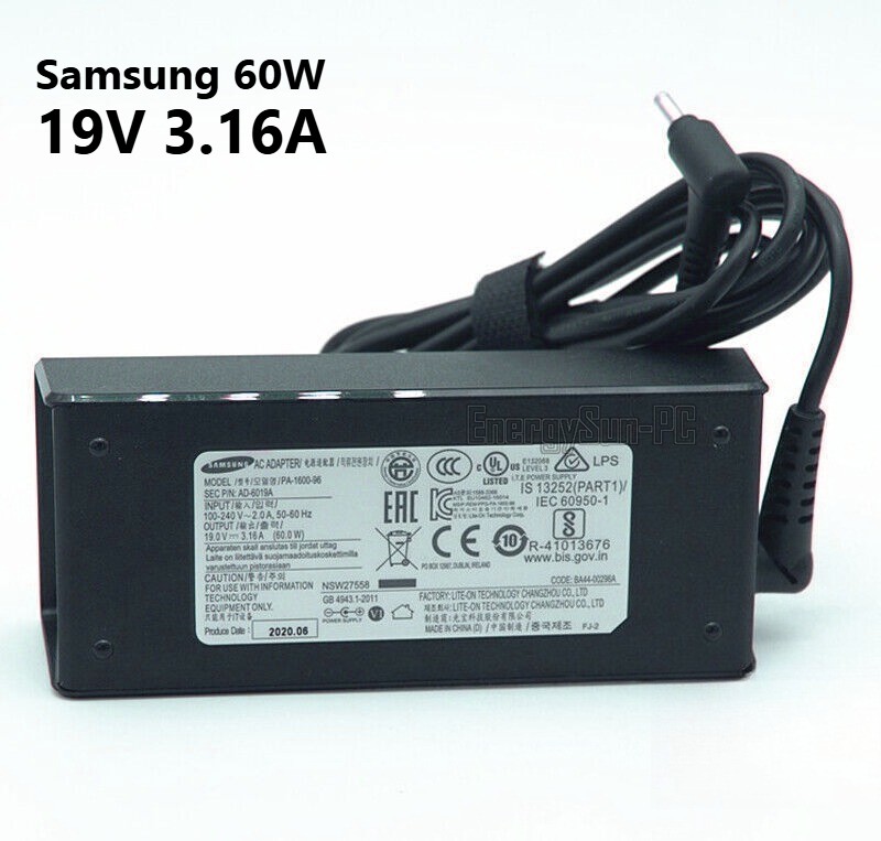 Original Samsung AD-6019A 19V 3.16A PA-1600-96 350XAA 55X0AA 340XAA AC Adapter