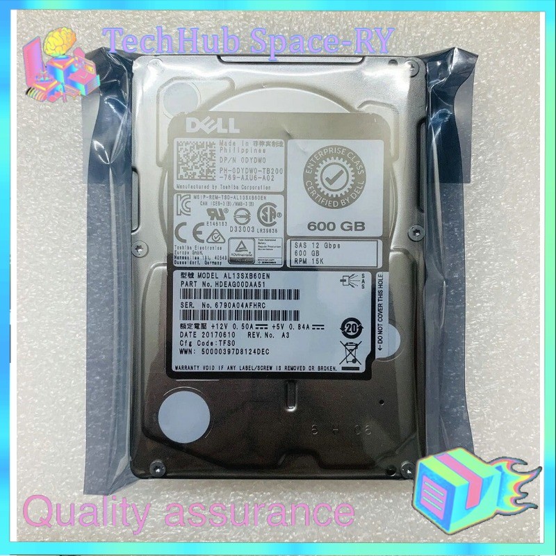 1pcs Dell 600GB 15K 12G SAS 2.5" Enterprise HDD Hard Drive 0DYDW0 AL13SXB60EN