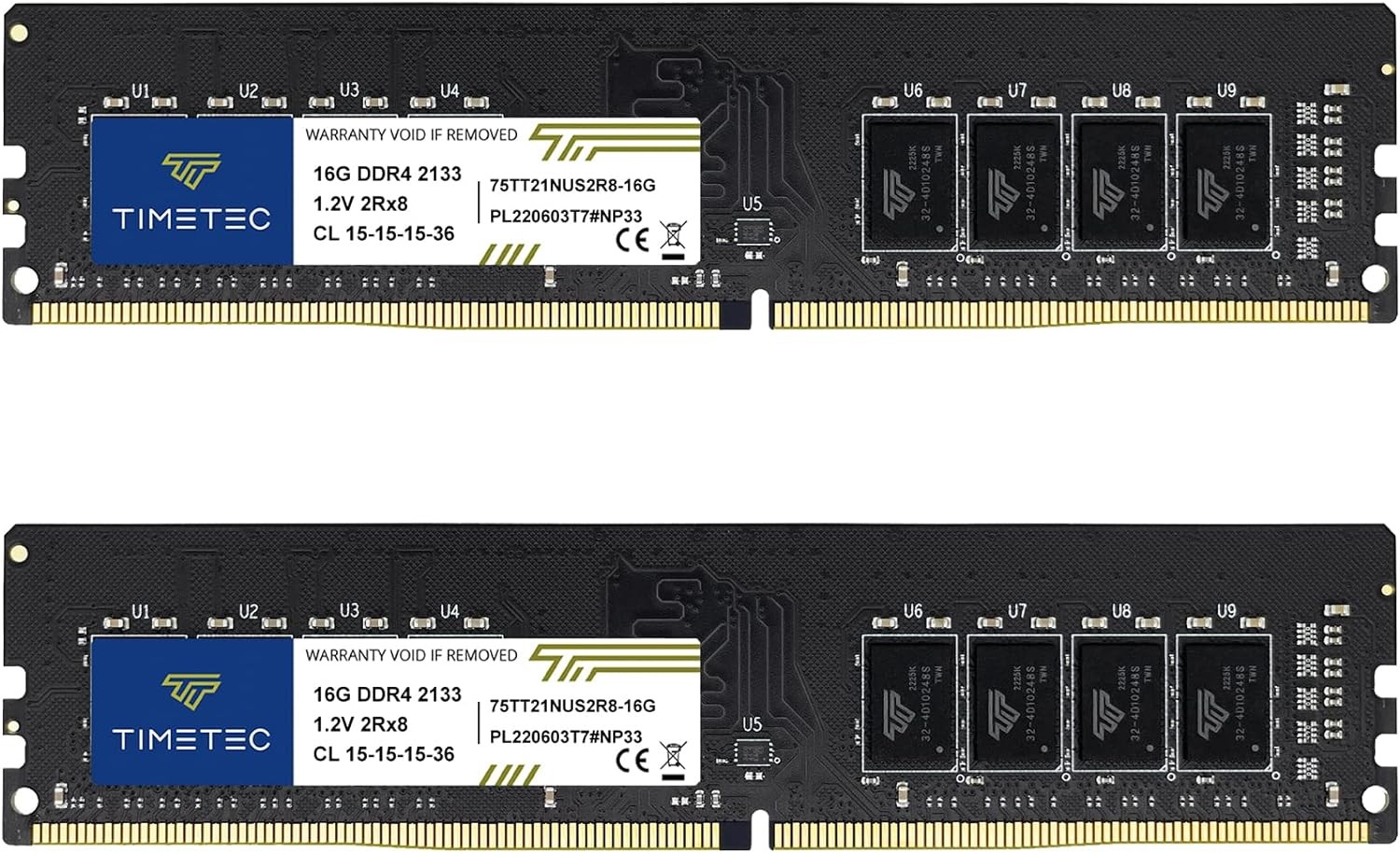 Timetec 32GB KIT(2x16GB) DDR4 2133MHz PC4-17000 Non-ECC 