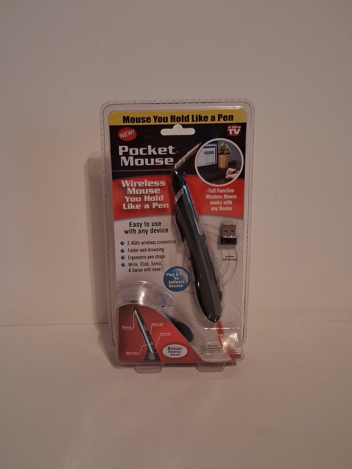 Pocket Mouse Pen As Seen On TV Genuine USB Wireless Optical 2-in-1 Digital Pen