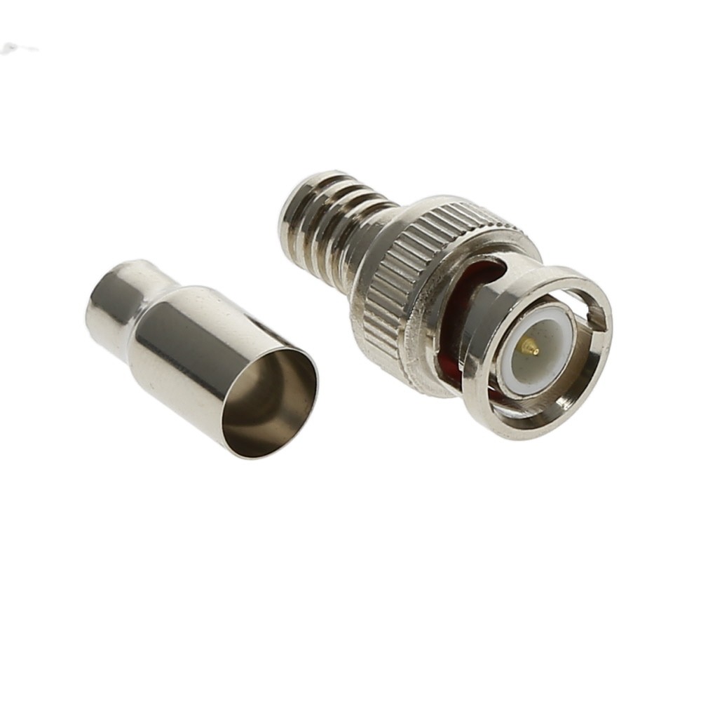 20 Pack of RG59 BNC Male Crimp-on Connector 2pc (Connector + Ferrule)