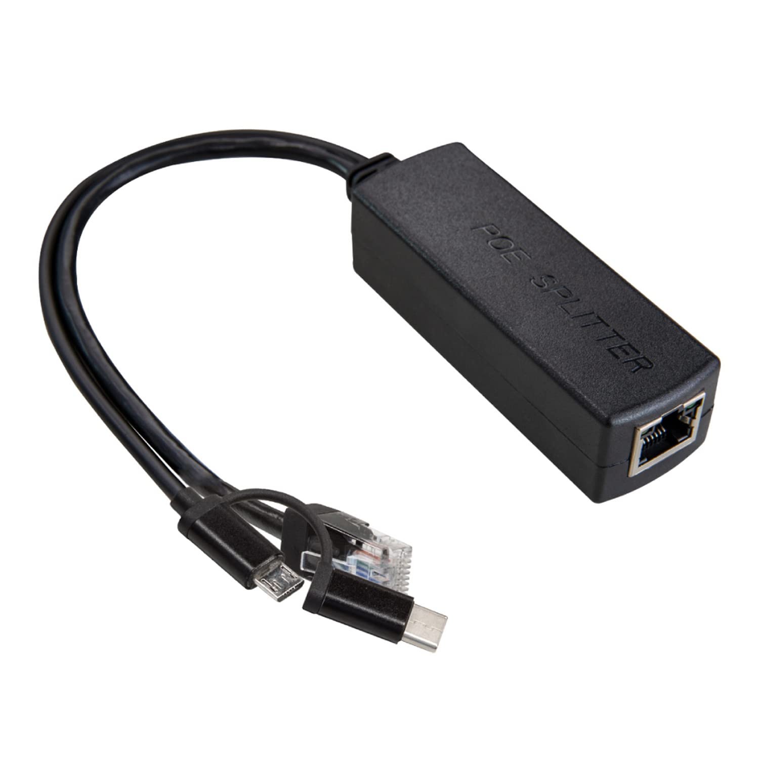 Gigabit PoE Splitter 5V 3A, 2-in-1 PoE to USB C, Micro USB Adapter, IEEE 802....