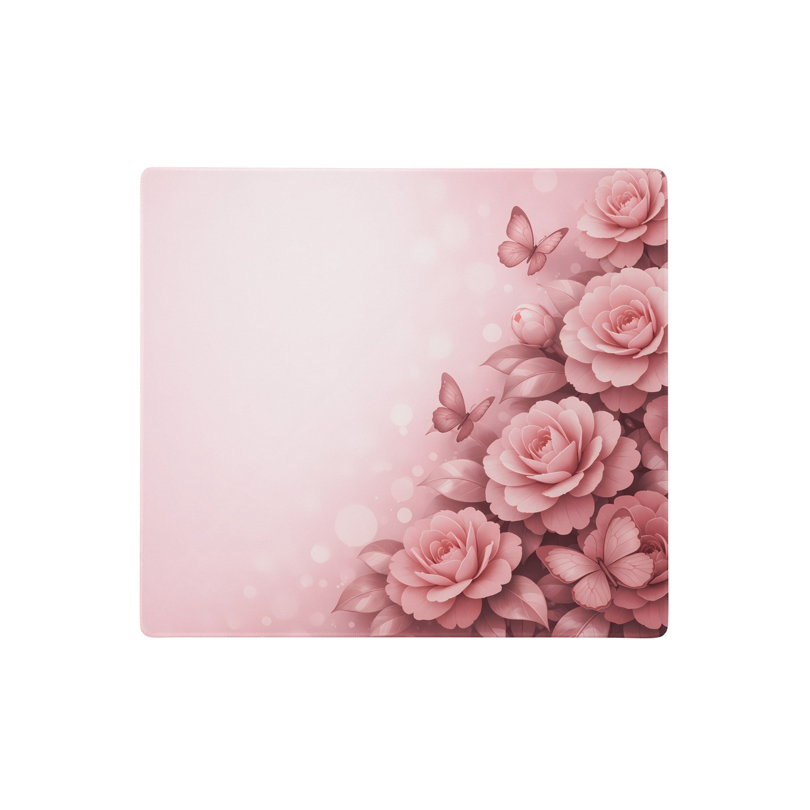 Pink Peony Flower Gaming Mouse Pad XL Extended Desk Mat Aesthetic Non-Slip