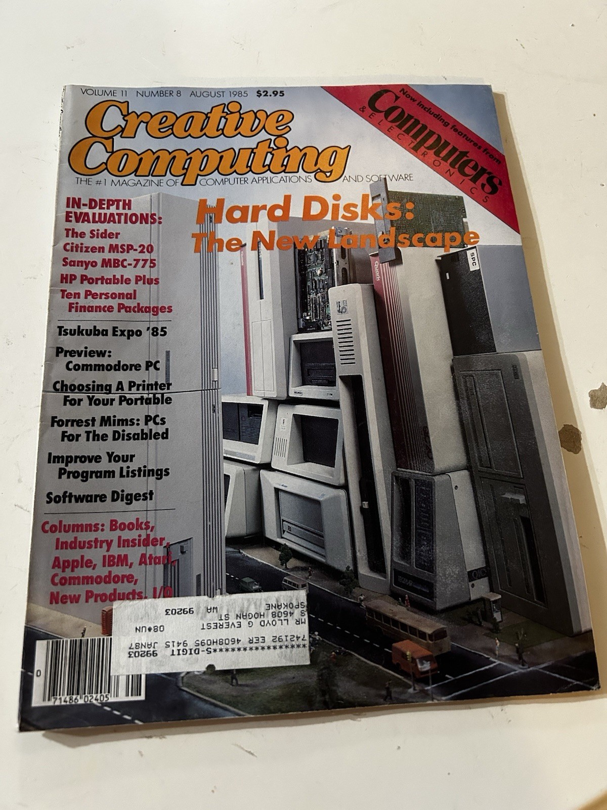 Creative Computing Magazine August 1985 Vol 11 No 8 Hard Disks Commodore PC
