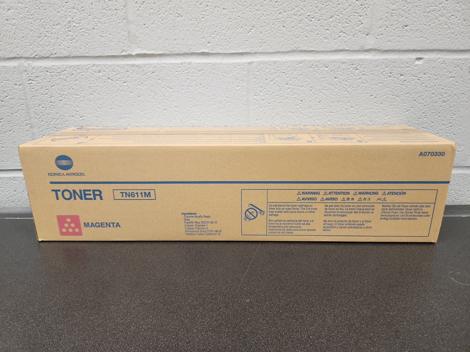 Konica Minolta TN611M  A070330 Magenta Toner Cartridge, bizhub C451, C550, C650