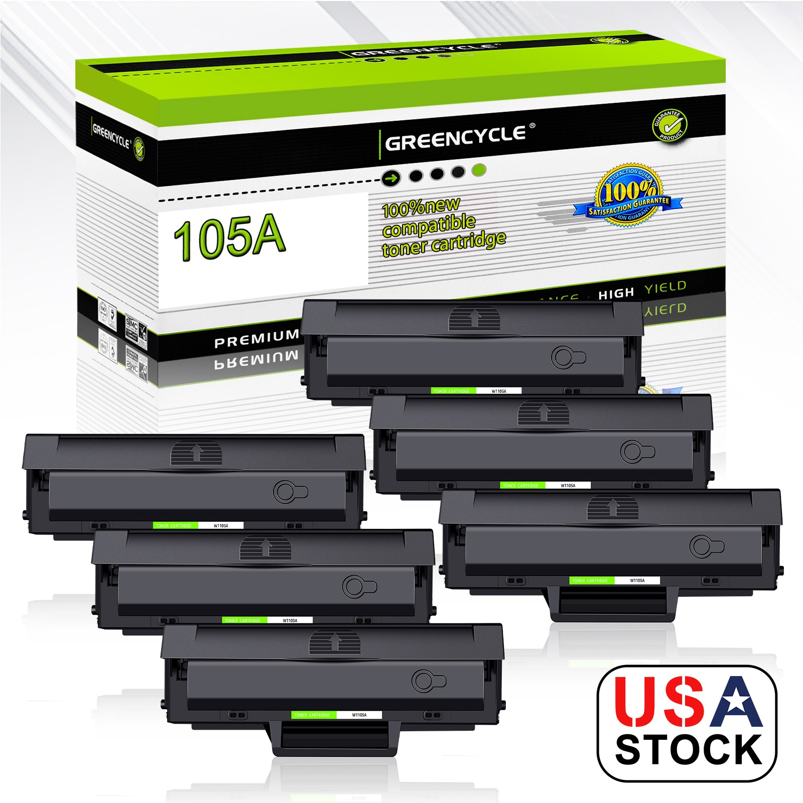 6PK Black W1105A 105A Toner For HP LaserJet 107a 107r 107w 135a 135w 137fnw MFP