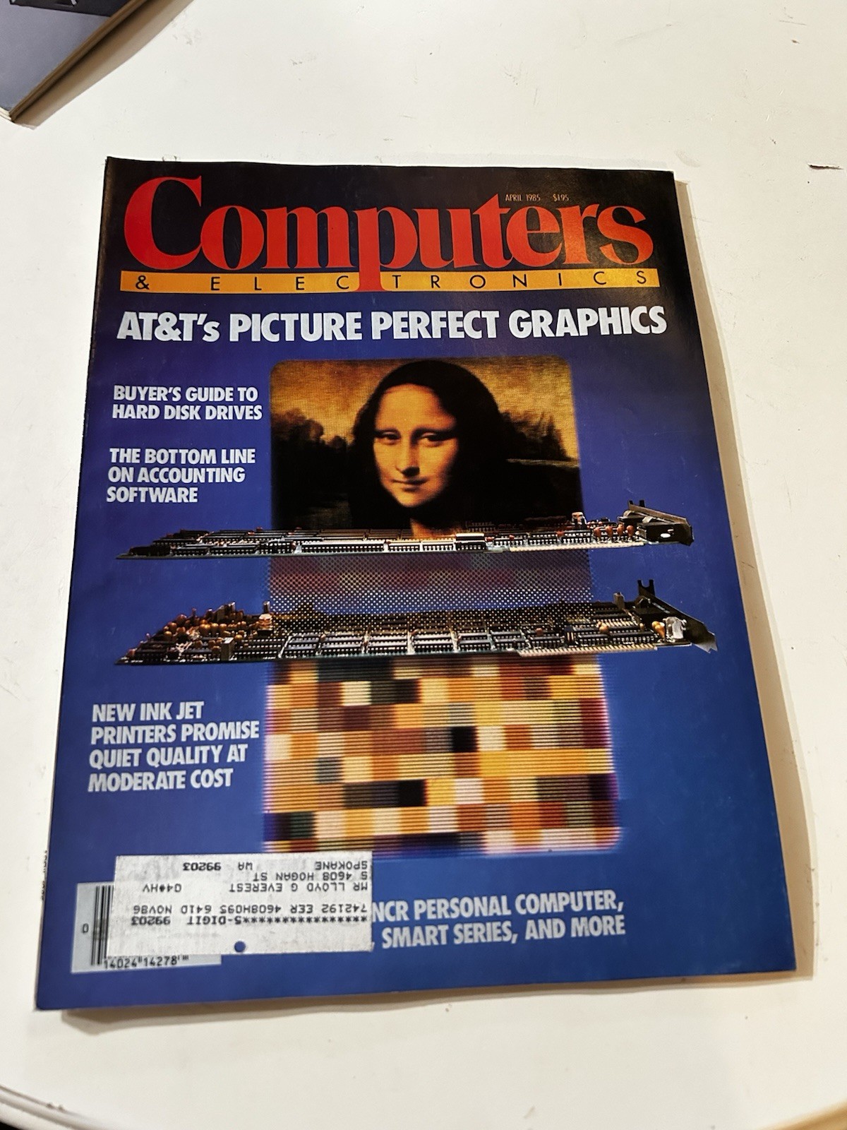 Computers & Electronics Magazine April 1985 AT&T Graphics Mona Lisa Vintage