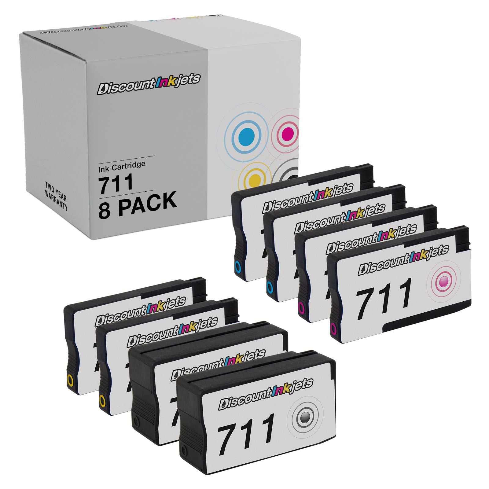 8PK BLACK COLOR Set for HP 711 CZ130 CZ131 CZ132 CZ133 Toner Cartridge T120 T520