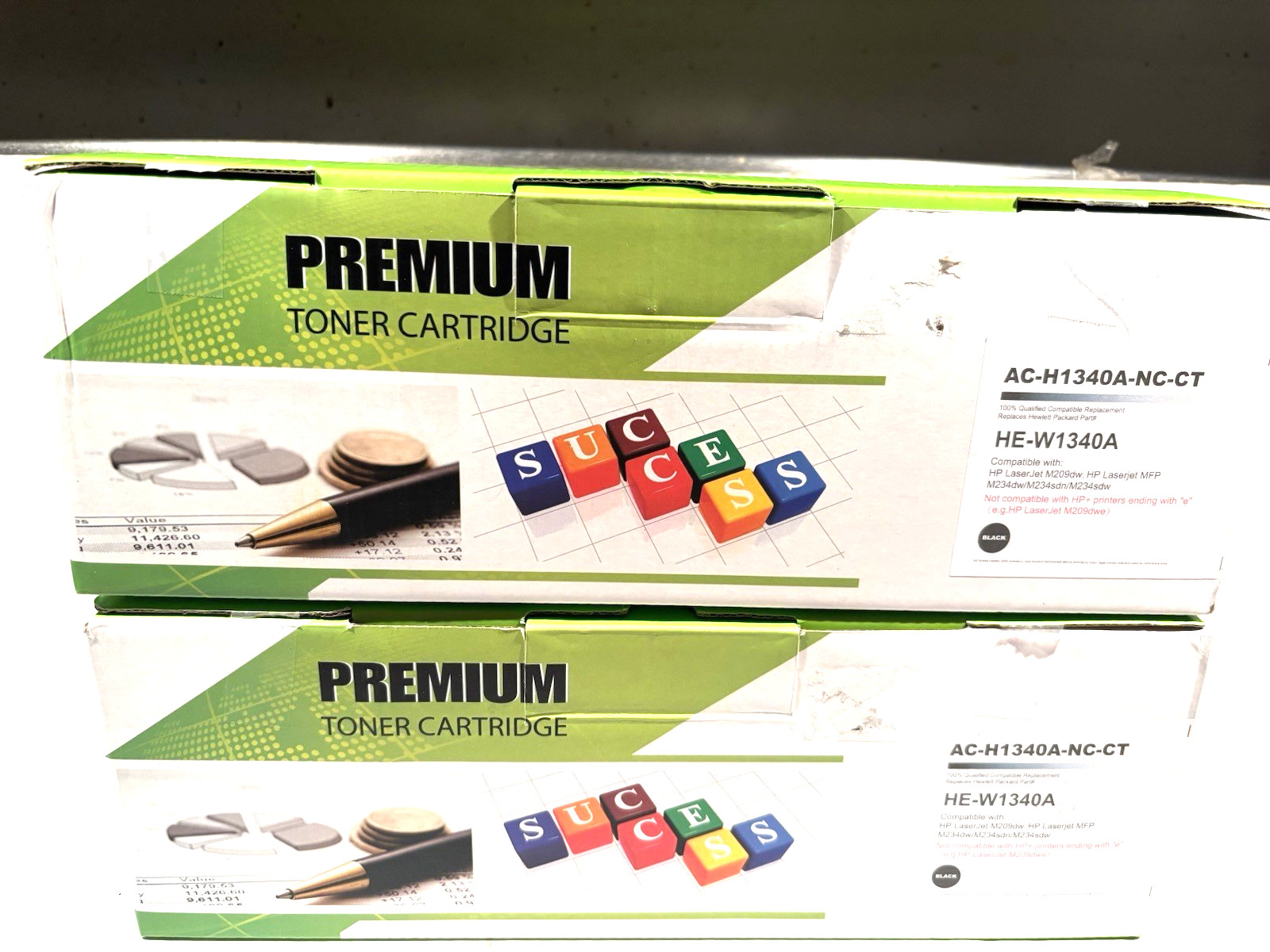 Premium Toner Cartridges HE-W1340A BLACK AC-H1340A-NC-CT NOB Lot of 2