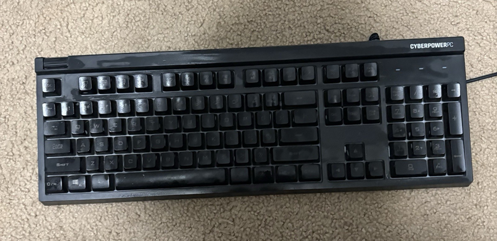 CyberPower PC Gaming Keyboard Wired USB Black Works Good Condition