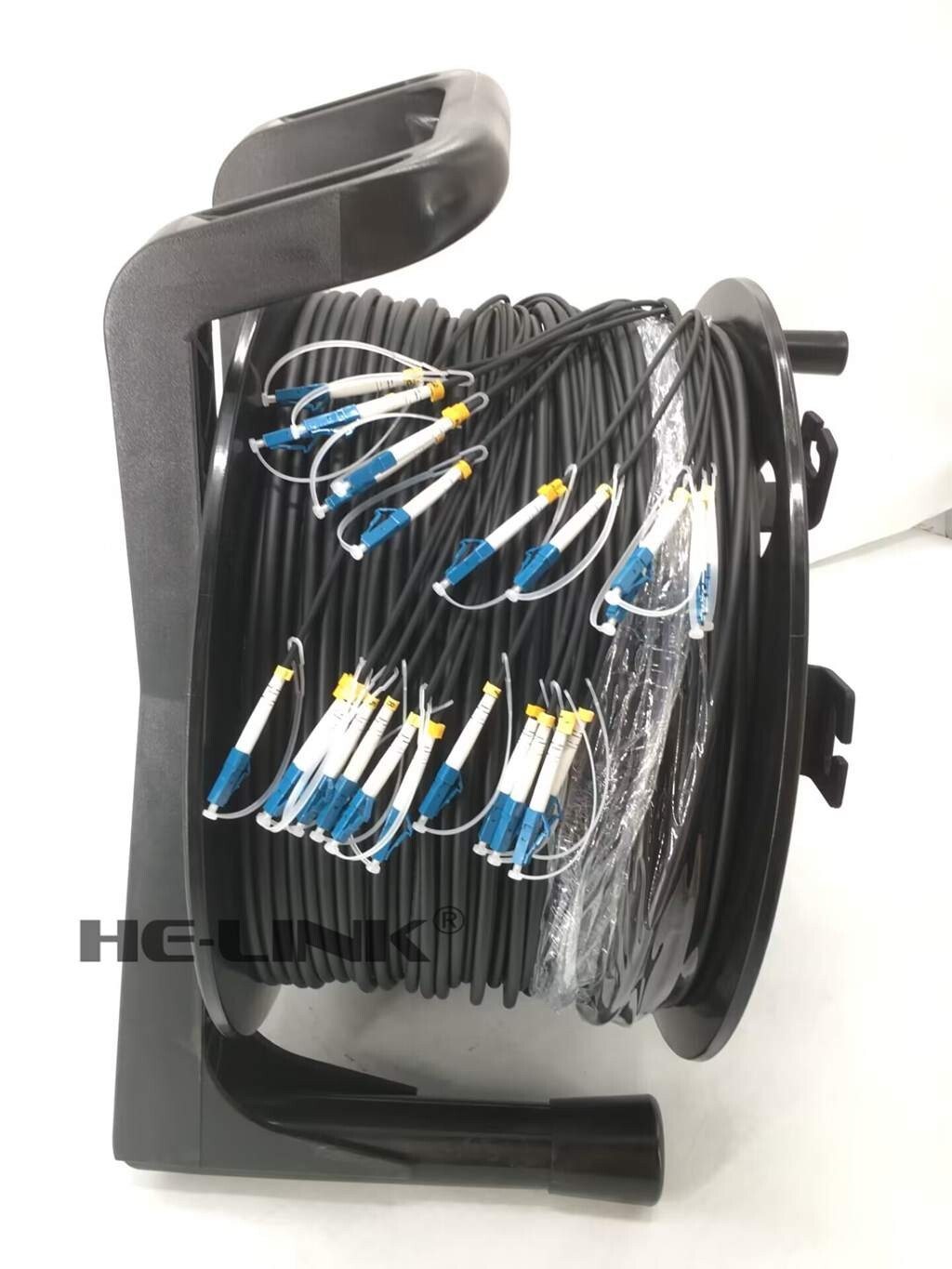 100M LC-LC Outdoor Armored Singlemode 12 Strands with Fiber Tactical Cable Reel