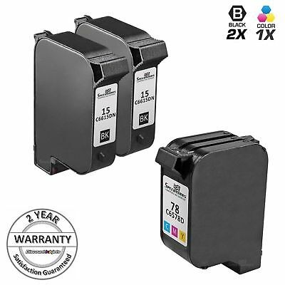 3pk Reman for HP 15 78 C6615DN C6578DN DeskJet 3820 920 940 PSC 750 950 310