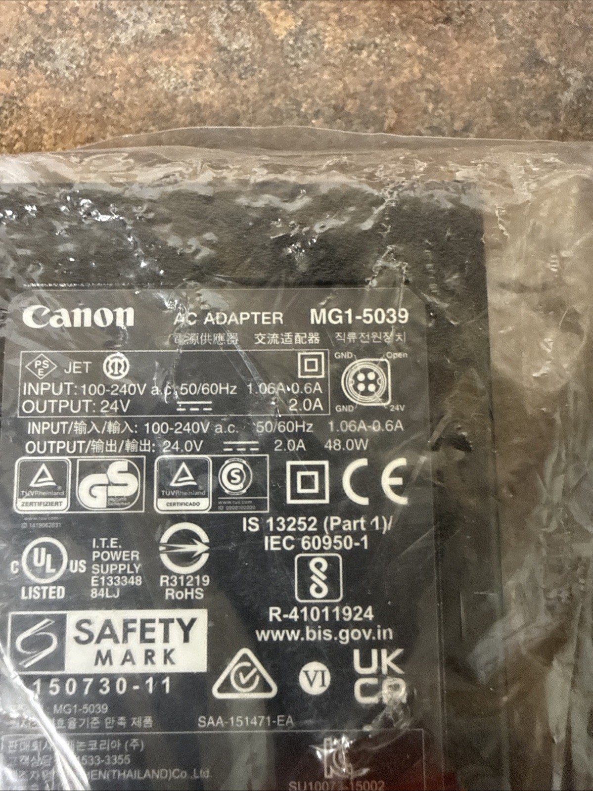 GENUINE Canon MG1-5039 AC Adapter Power Supply 24V 2A 48W 4-Pin PRINTER/SCANNER