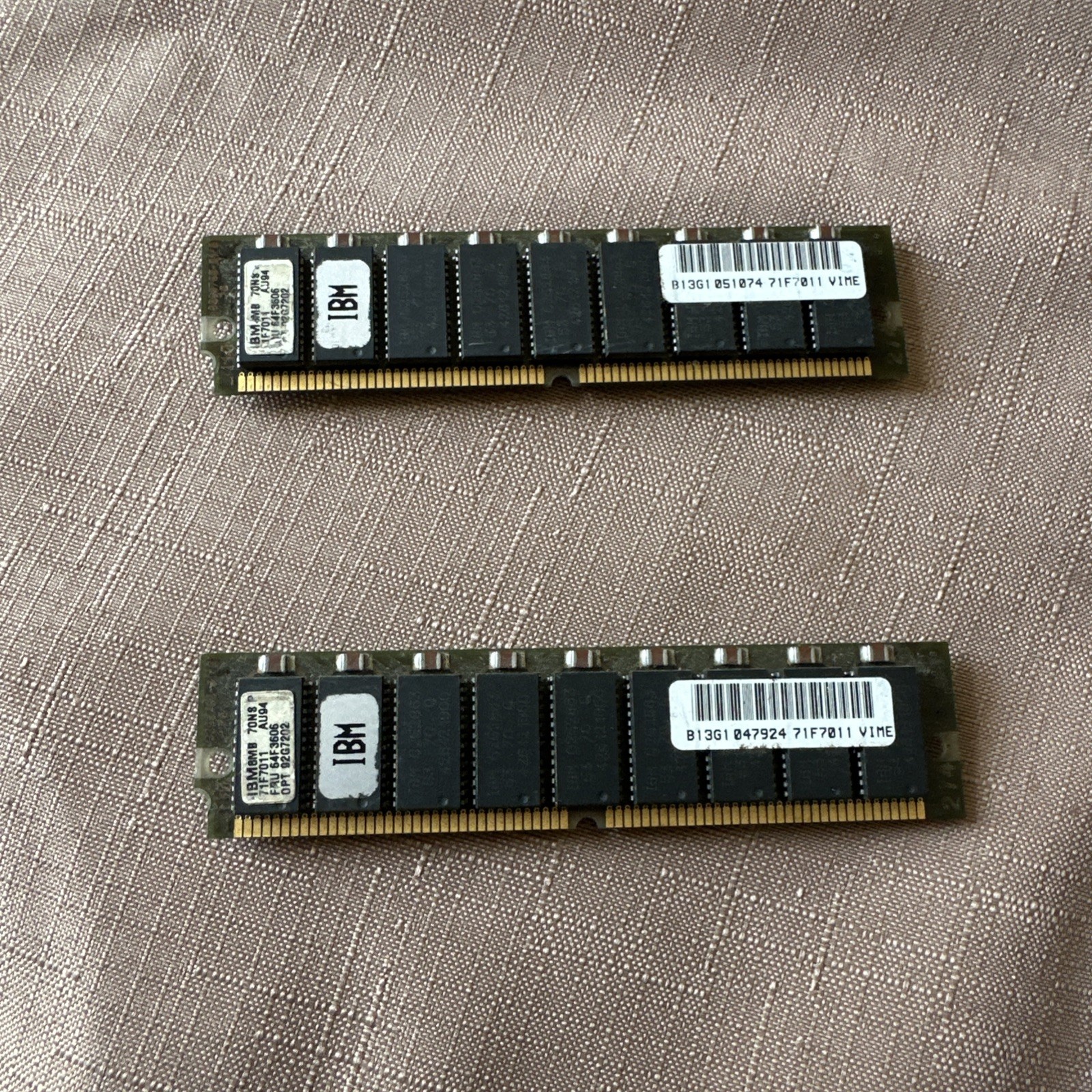 IBM 16MB Kit 2x8MB 72-Pin SIMM FPM RAM 70ns Parity 71F7011 FRU 64F3606 Vintage