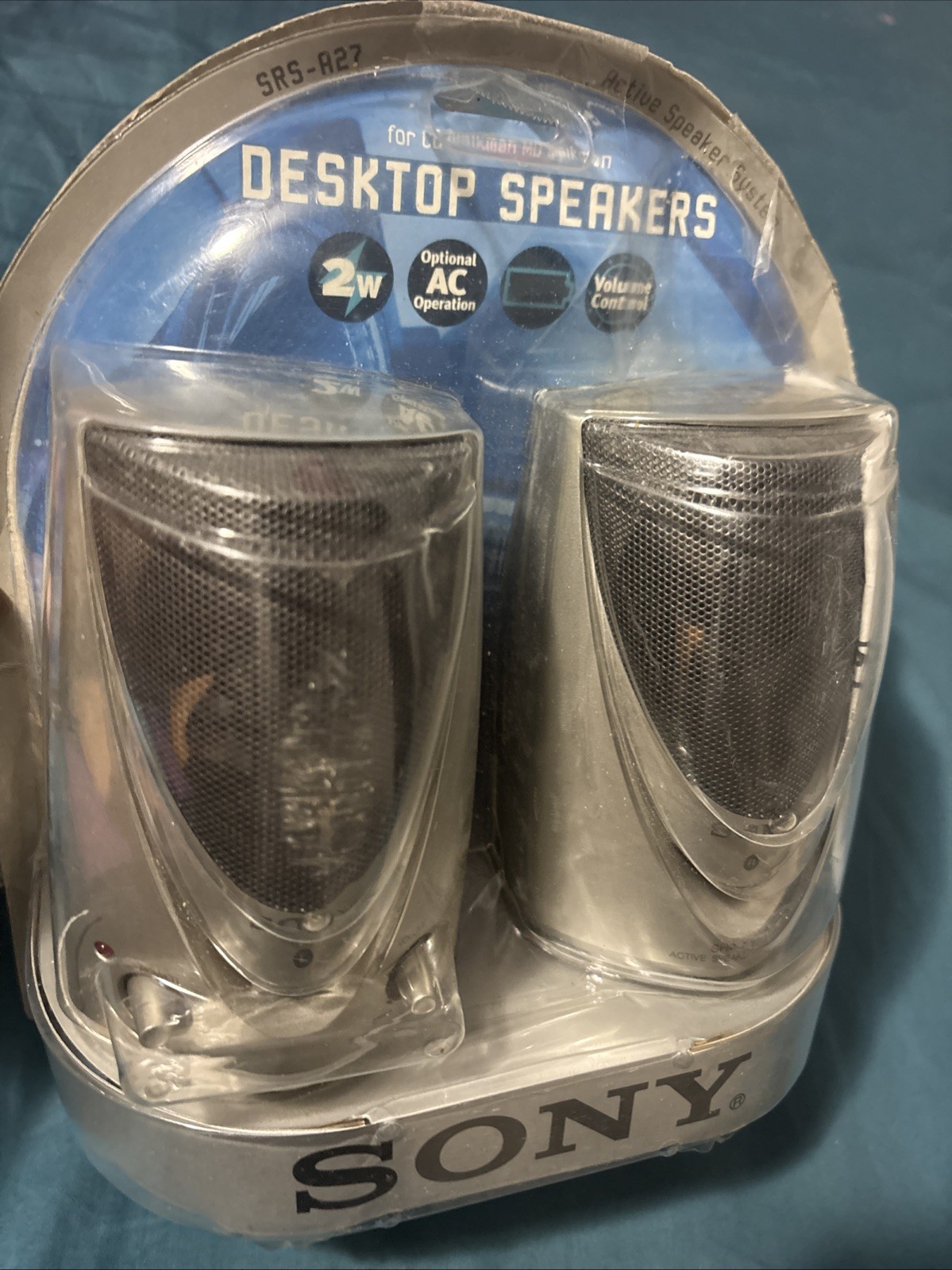 Sony SRS-A27 Desktop Speakers Walkman 3.5mm Audio Input Vintage PC