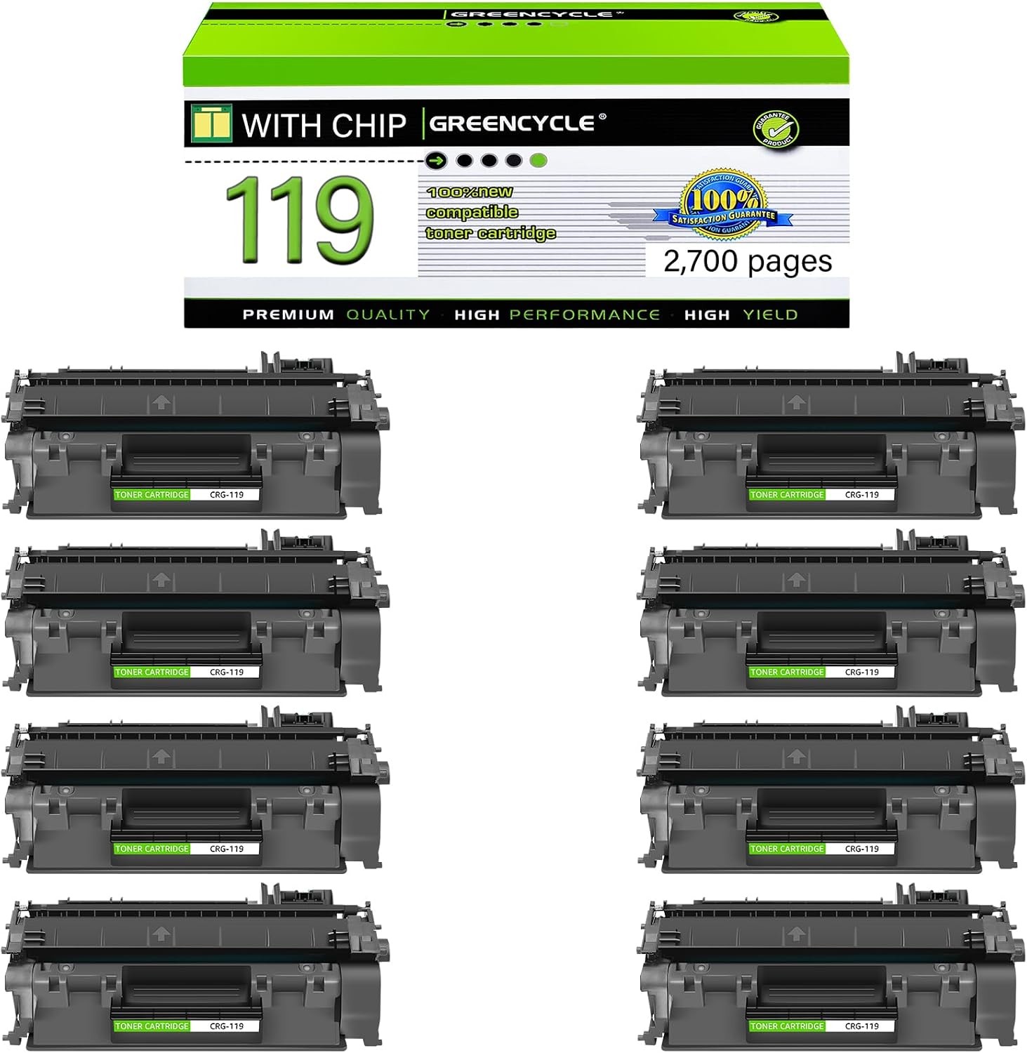 8PK CRG119 Toner for Canon 119 imageClass MF6160dw MF414dw MF5950dw MF5960dn