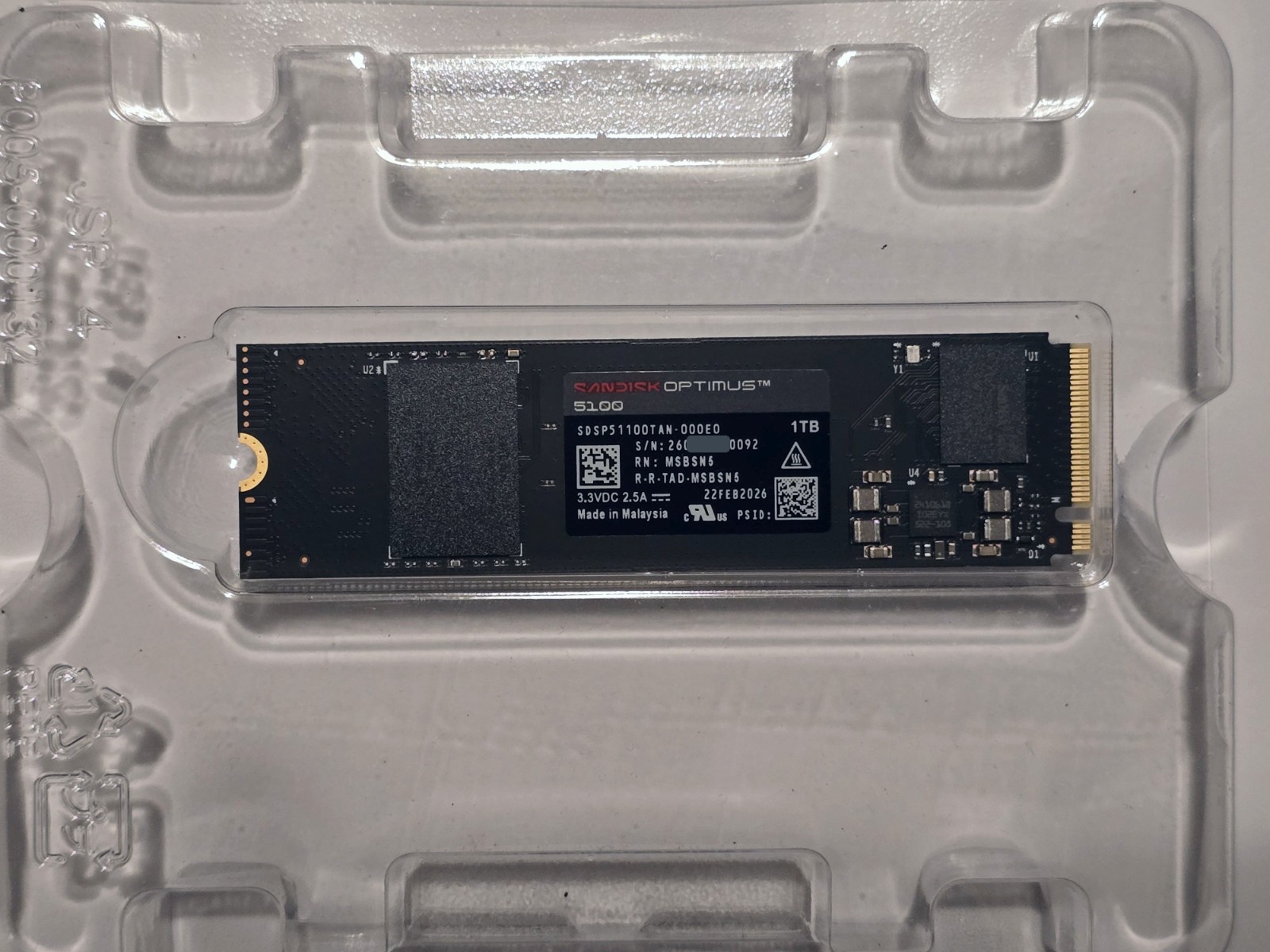 SanDisk Optimus  5100 1TB M.2 2280 NVMe PCIe 4.0x4 Internal SSD SDSP51100TAN