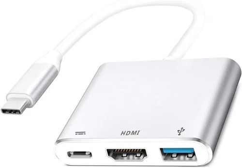 QCEs USB C to HDMI Adapter, USB-C Digital AV Multiport Adapter with 4K Silver