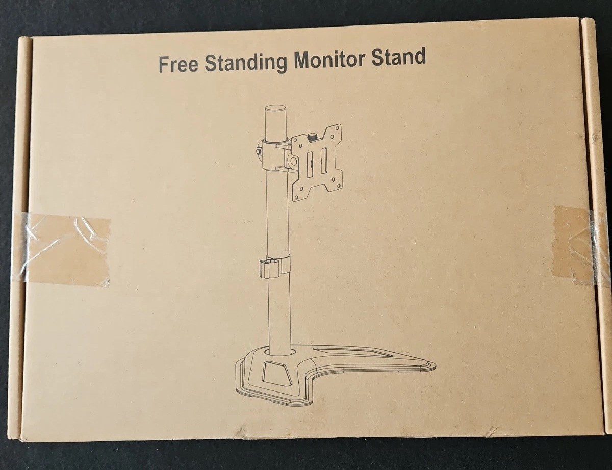 MOUNTUP MU0023 Single Monitor Stand 13-32” Adjustable Free Standing Black NIB